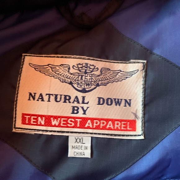 NWT Ten West Apparel Down Vest Navy XXL - Picture 5 of 10